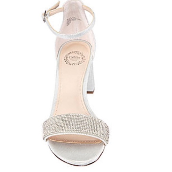 I. Miller Silver Block Heel Emely Buckle Open Toe Size 5 1/2 EUC - Picture 4 of 5